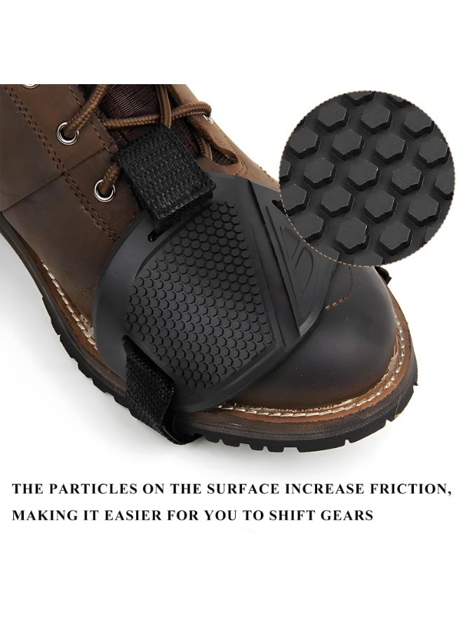 قطعتان من وسادات تغيير السرعات للدراجات النارية، غطاء حذاء مضاد للانزلاق، واقي لأصابع القدم قابل للتعديل، واقي مقاوم للتآكل لمقبض تغيير السرعات يناسب معظم أحذية البالغين - Image 5